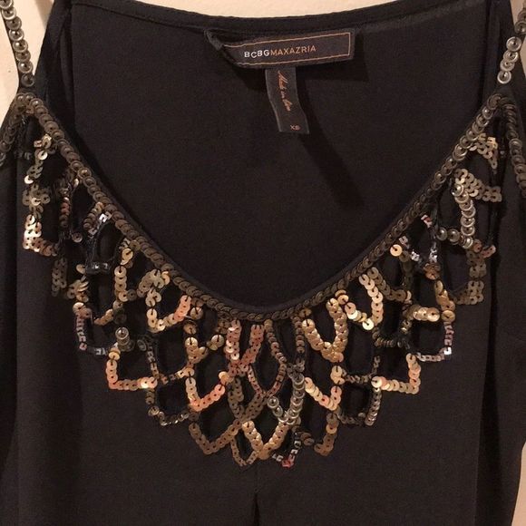 BCBGMAXAZRIA Sequin Silk Cami Top - Picture 2 of 10